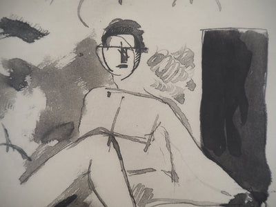 Roger DE LA FRESNAYE : Hommage à Manet, Déjeuner sur l'herbe, Lithographie originale (photo de détail 4) - Crédit photo : Galerie Art.Paris