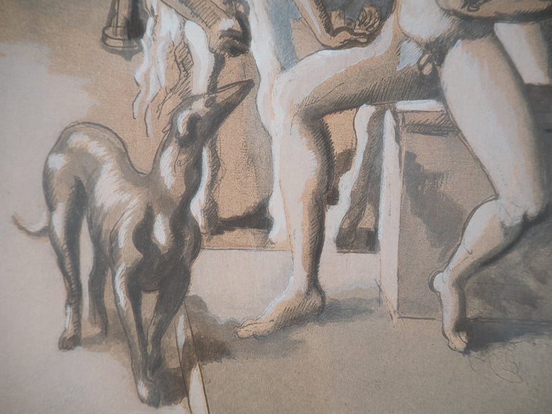 Roger de la FRESNAYE : Nouvelle mythologie, le temps des héros, Lithographie signée