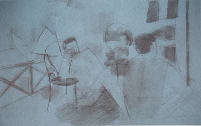 Roger DE LA FRESNAYE : Repos sur la jetée, Lithographie originale (vue générale) - Crédit photo : Galerie Art.Paris