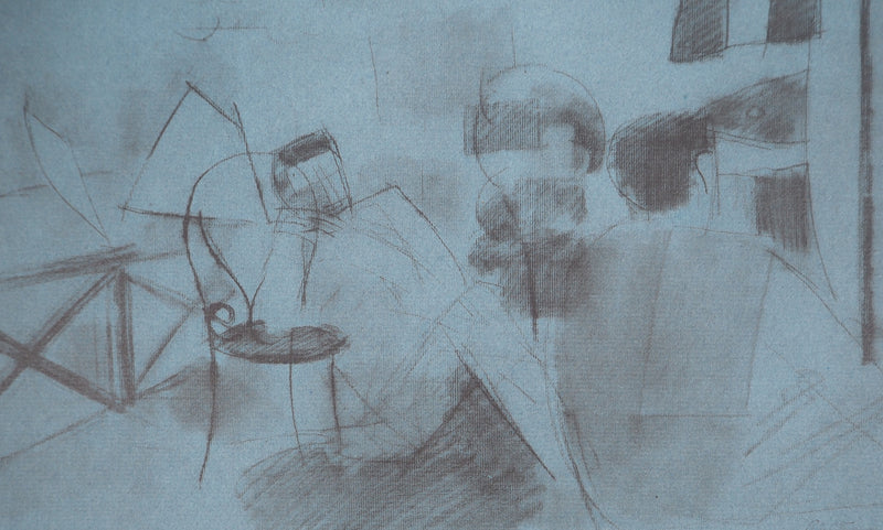 Roger DE LA FRESNAYE : Repos sur la jetée, Lithographie originale (photo de détail 3) - Crédit photo : Galerie Art.Paris