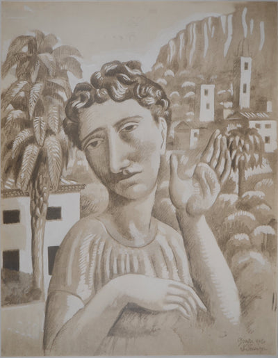 Roger DE LA FRESNAYE : Le rêveur de Grasse, Lithographie originale (vue générale) - Crédit photo : Galerie Art.Paris