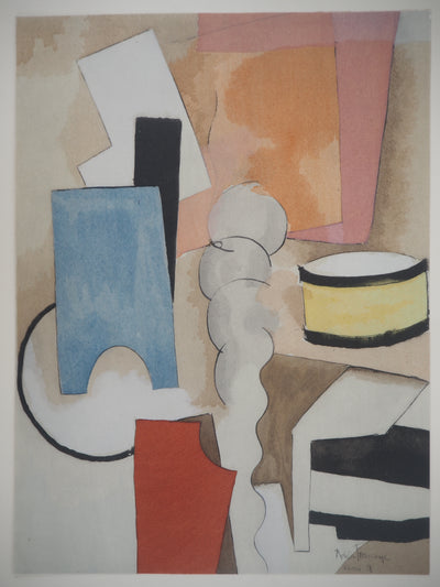 Roger DE LA FRESNAYE : Nature morte cubiste au tambour, Lithographie originale (photo de détail 3) - Crédit photo : Galerie Art.Paris