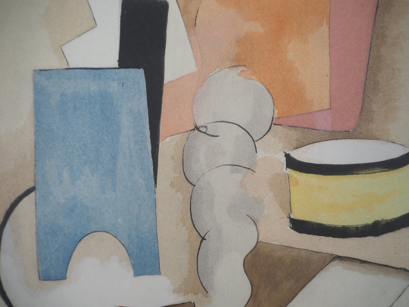 Roger DE LA FRESNAYE : Nature morte cubiste au tambour, Lithographie originale (photo de détail 5) - Crédit photo : Galerie Art.Paris