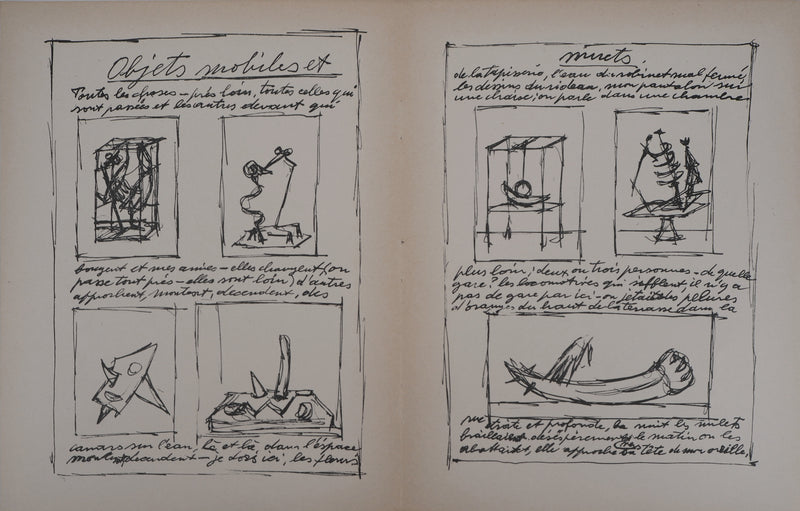 Alberto GIACOMETTI : Objets mobiles et muets, Lithographie originale (vue générale) - Crédit photo : Galerie Art.Paris
