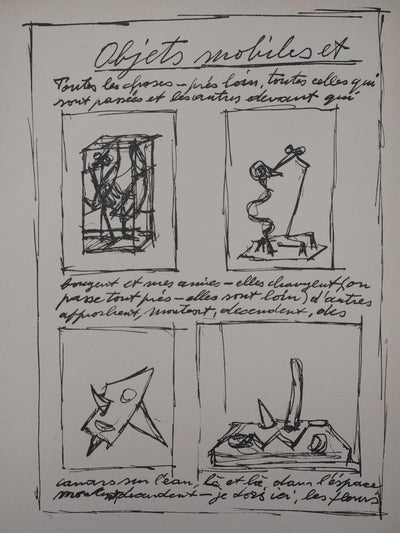 Alberto GIACOMETTI : Objets mobiles et muets, Lithographie originale (photo de détail 2) - Crédit photo : Galerie Art.Paris