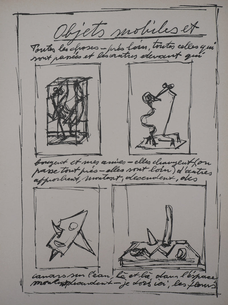 Alberto GIACOMETTI : Objets mobiles et muets, Lithographie originale (photo de détail 2) - Crédit photo : Galerie Art.Paris