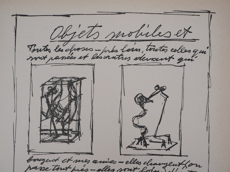 Alberto GIACOMETTI : Objets mobiles et muets, Lithographie originale (photo de détail 3) - Crédit photo : Galerie Art.Paris