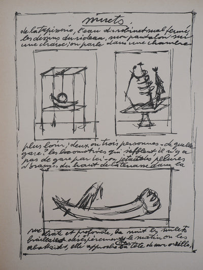 Alberto GIACOMETTI : Objets mobiles et muets, Lithographie originale (photo de détail 5) - Crédit photo : Galerie Art.Paris