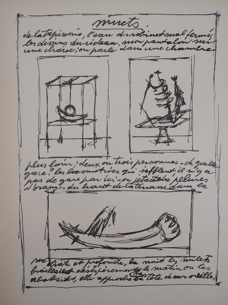 Alberto GIACOMETTI : Objets mobiles et muets, Lithographie originale (photo de détail 5) - Crédit photo : Galerie Art.Paris