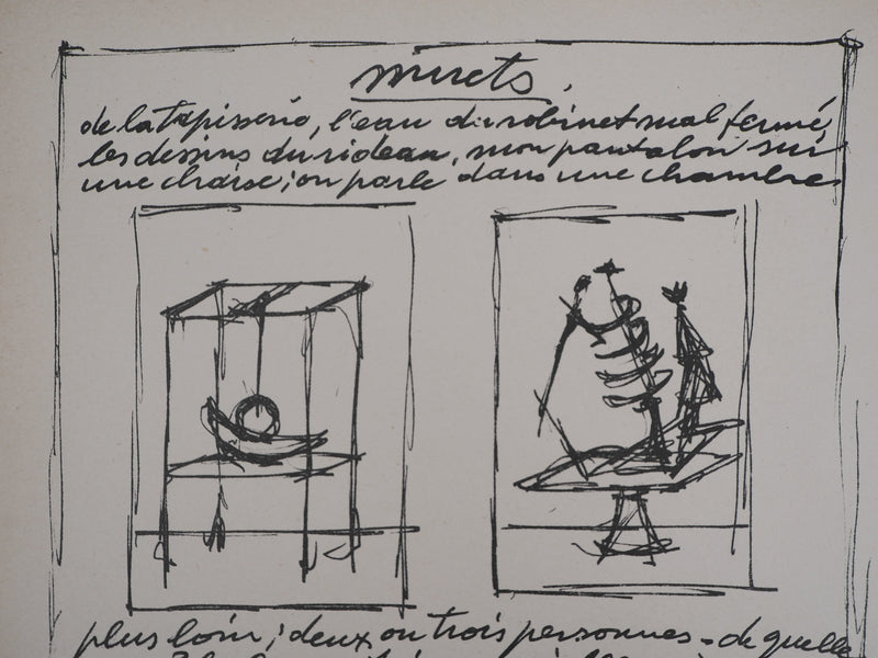 Alberto GIACOMETTI : Objets mobiles et muets, Lithographie originale (photo de détail 6) - Crédit photo : Galerie Art.Paris