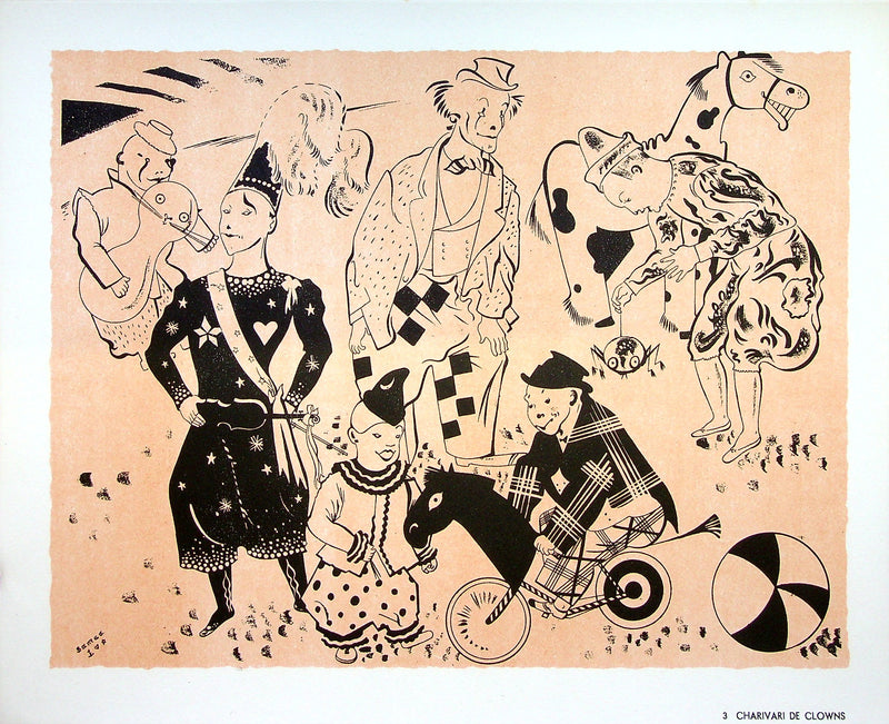 SERGE : Charivari de clowns, Lithographie originale (vue générale) - Crédit photo : Galerie Art.Paris