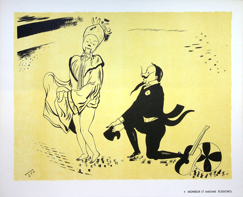 SERGE (Maurice Féaudierre, dit) : Monsieur et Madame Rossignol, Lithographie originale signée