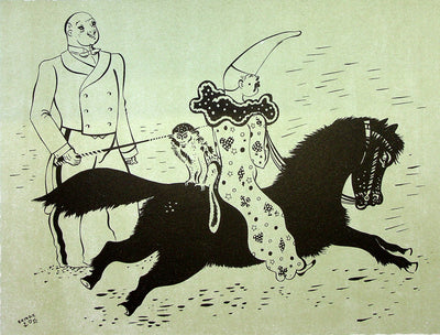 SERGE (Maurice Féaudierre, dit) : Le poney comique, Lithographie originale signée