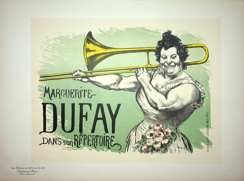 Louis ANQUETIN : Marguerite Dufay dans son répertoire, Lithographie originale signée