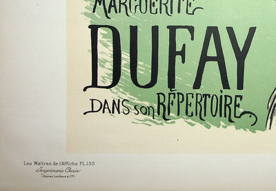 Louis ANQUETIN : Marguerite Dufay dans son répertoire, Lithographie originale signée