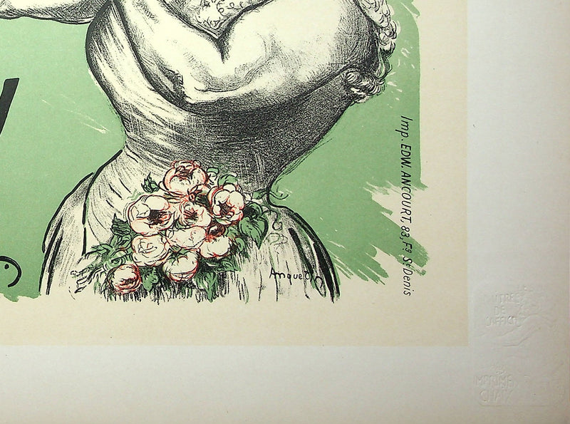 Louis ANQUETIN : Marguerite Dufay dans son répertoire, Lithographie originale signée