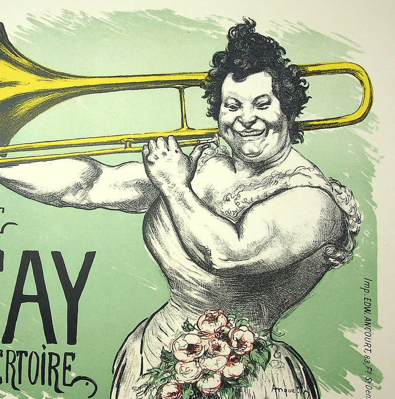 Louis ANQUETIN : Marguerite Dufay dans son répertoire, Lithographie originale signée