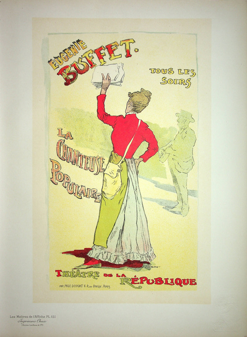 Léopold STEVENS : Eugénie Buffet, La chanteuse populaire, Lithographie originale signée