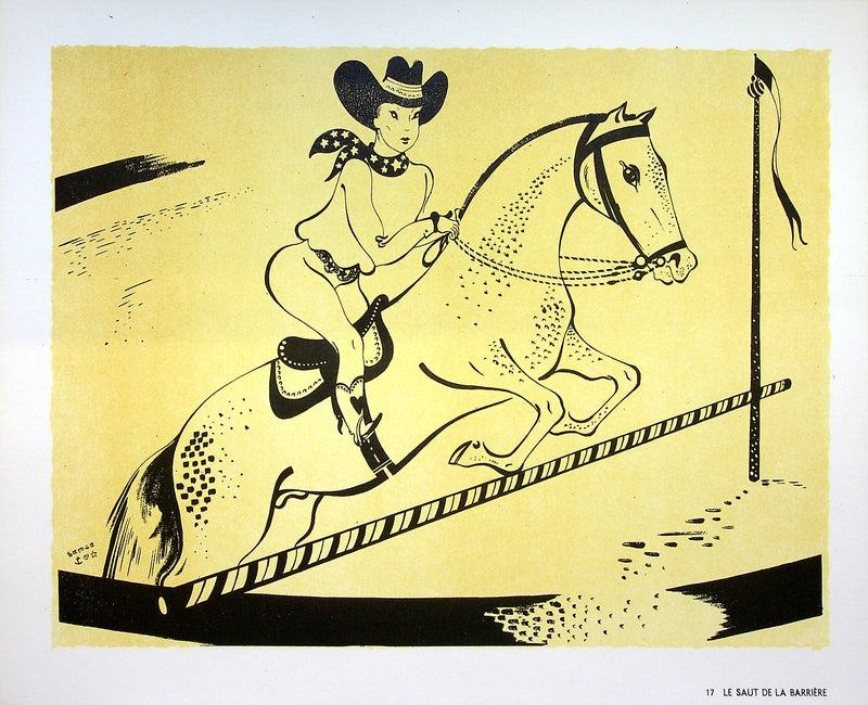 SERGE (Maurice Féaudierre, dit) : Le saut de la barrière, Lithographie originale signée