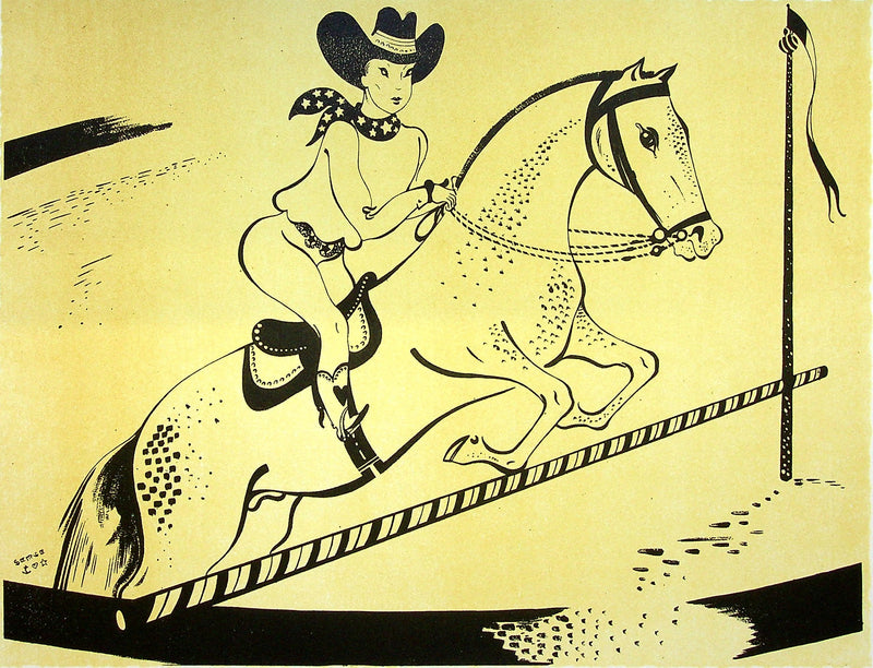 SERGE : Le saut de la barrière, Lithographie originale (photo de détail 2) - Crédit photo : Galerie Art.Paris