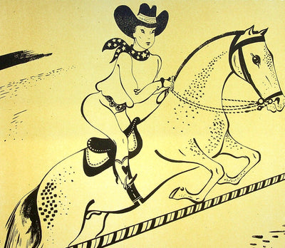 SERGE (Maurice Féaudierre, dit) : Le saut de la barrière, Lithographie originale signée