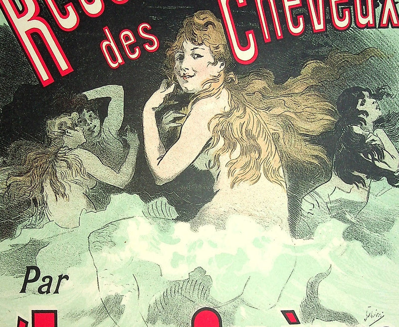 Jules CHERET : Eau des sirènes, Lithographie originale signée