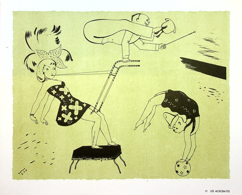 SERGE (Maurice Féaudierre, dit) : Les acrobates, Lithographie originale signée