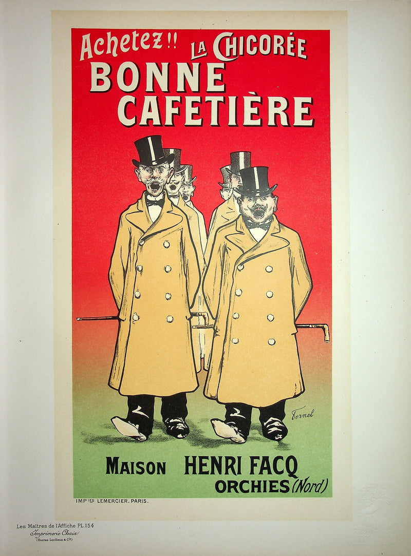 Fernand FERNEL : La Chicorée Bonne Cafetière, Lithographie originale signée