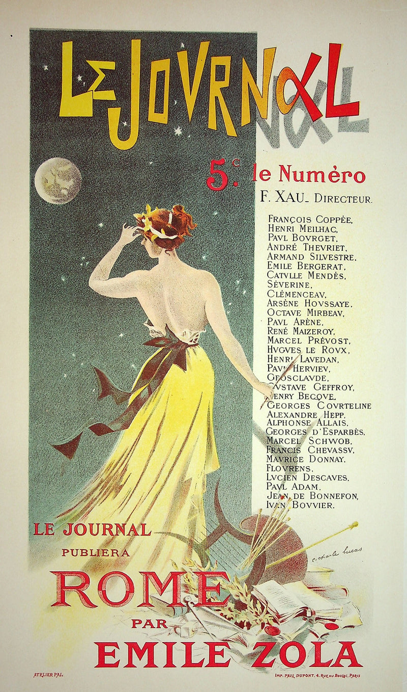 Charles LUCAS : Le journal, Lithographie originale signée