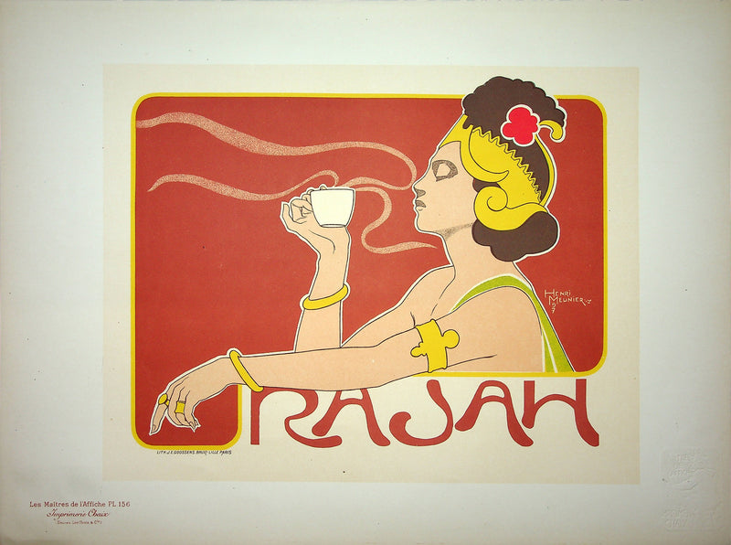 Henri MEUNIER : Café Rajah, Lithographie originale signée