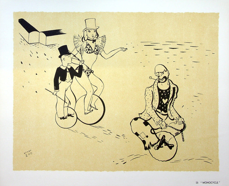 SERGE (Maurice Féaudierre, dit) : Monocycle, Lithographie originale signée