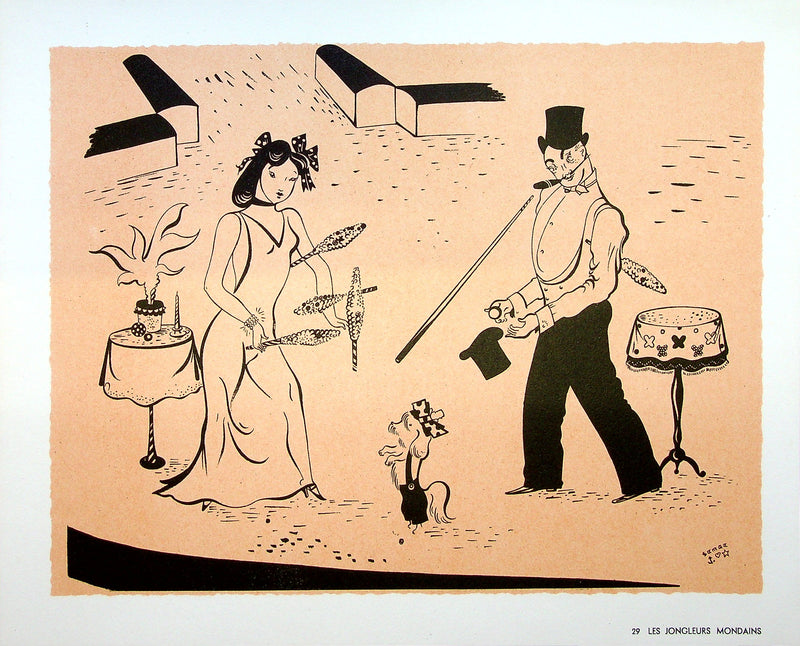 SERGE : Les jongleurs mondains, Lithographie originale (vue générale) - Crédit photo : Galerie Art.Paris