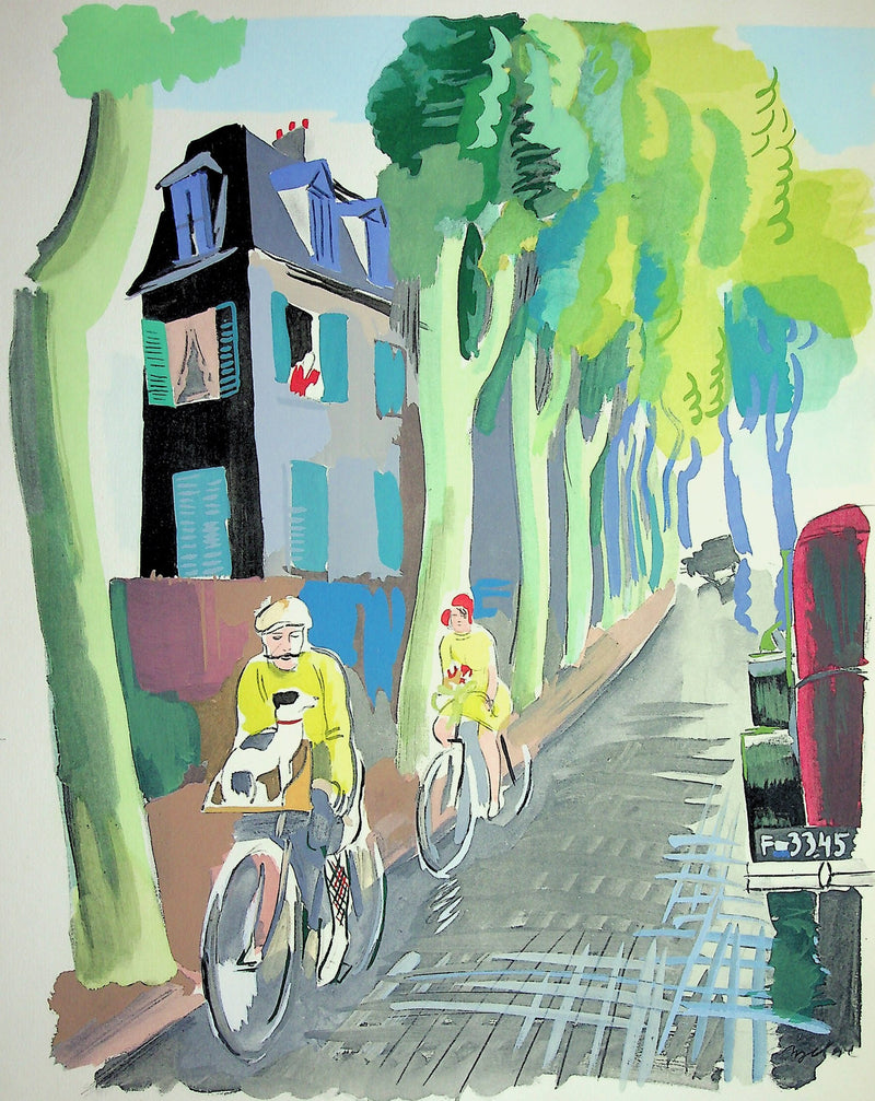 Milivoj UZELAC : Vélo, les cyclistes, Lithographie originale (photo de détail 3) - Crédit photo : Galerie Art.Paris