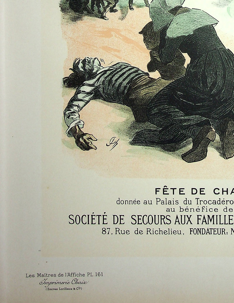 Jules CHERET : Fête de charité, Lithographie originale signée