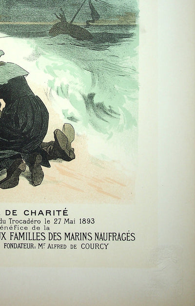 Jules CHERET : Fête de charité, Lithographie originale signée