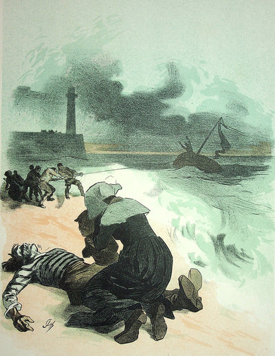 Jules CHERET : Fête de charité, Lithographie originale signée