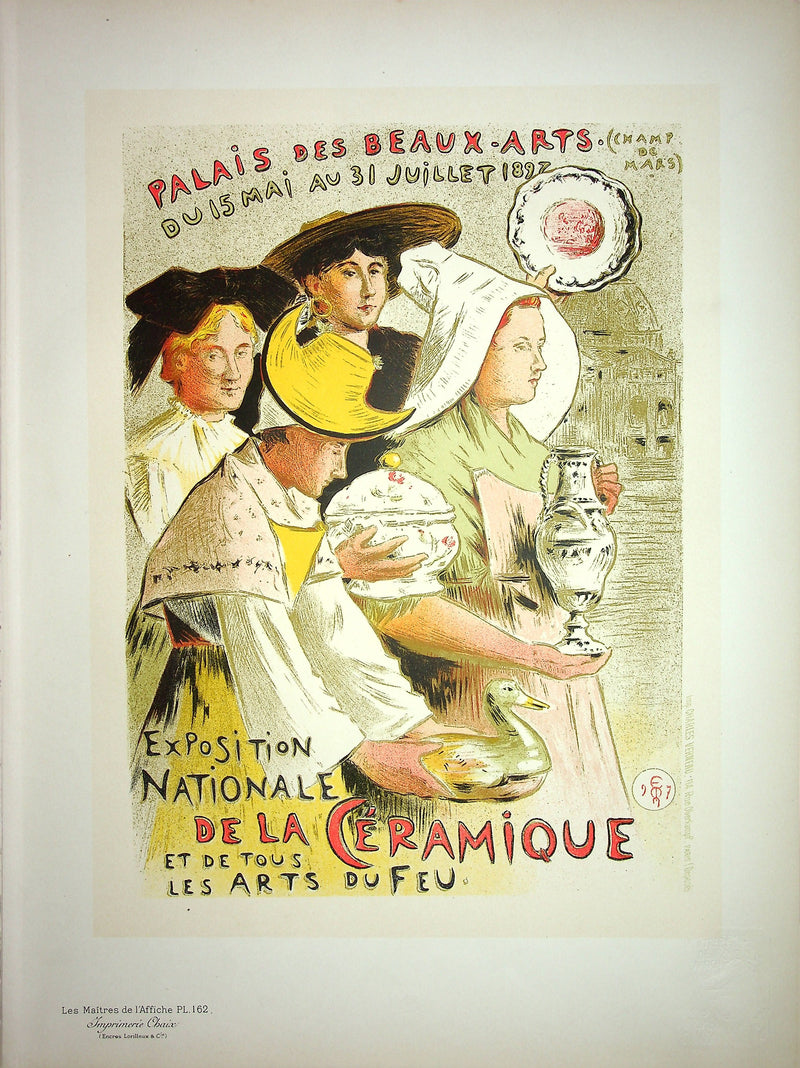 Étienne Adolphe MOREAU-NÉLATON : Exposition de la céramique, Lithographie originale signée