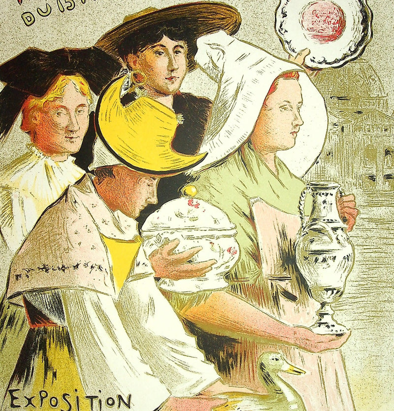 Étienne Adolphe MOREAU-NÉLATON : Exposition de la céramique, Lithographie originale signée