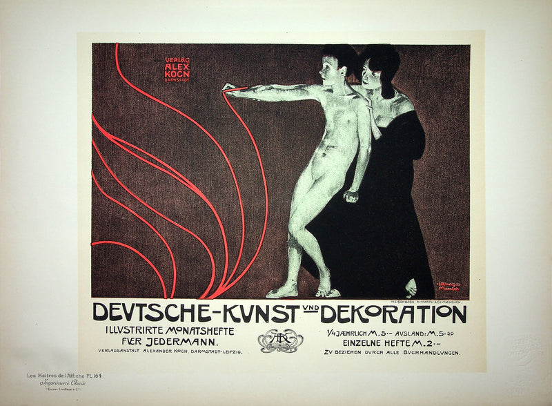 Rudolf WITZEL : Deutsche-Kunst und Dekoration, Lithographie originale signée