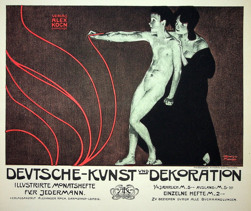 Rudolf WITZEL : Deutsche-Kunst und Dekoration, Lithographie originale signée