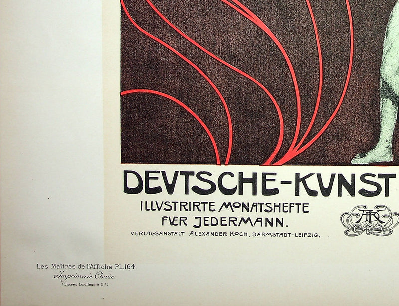 Rudolf WITZEL : Deutsche-Kunst und Dekoration, Lithographie originale signée
