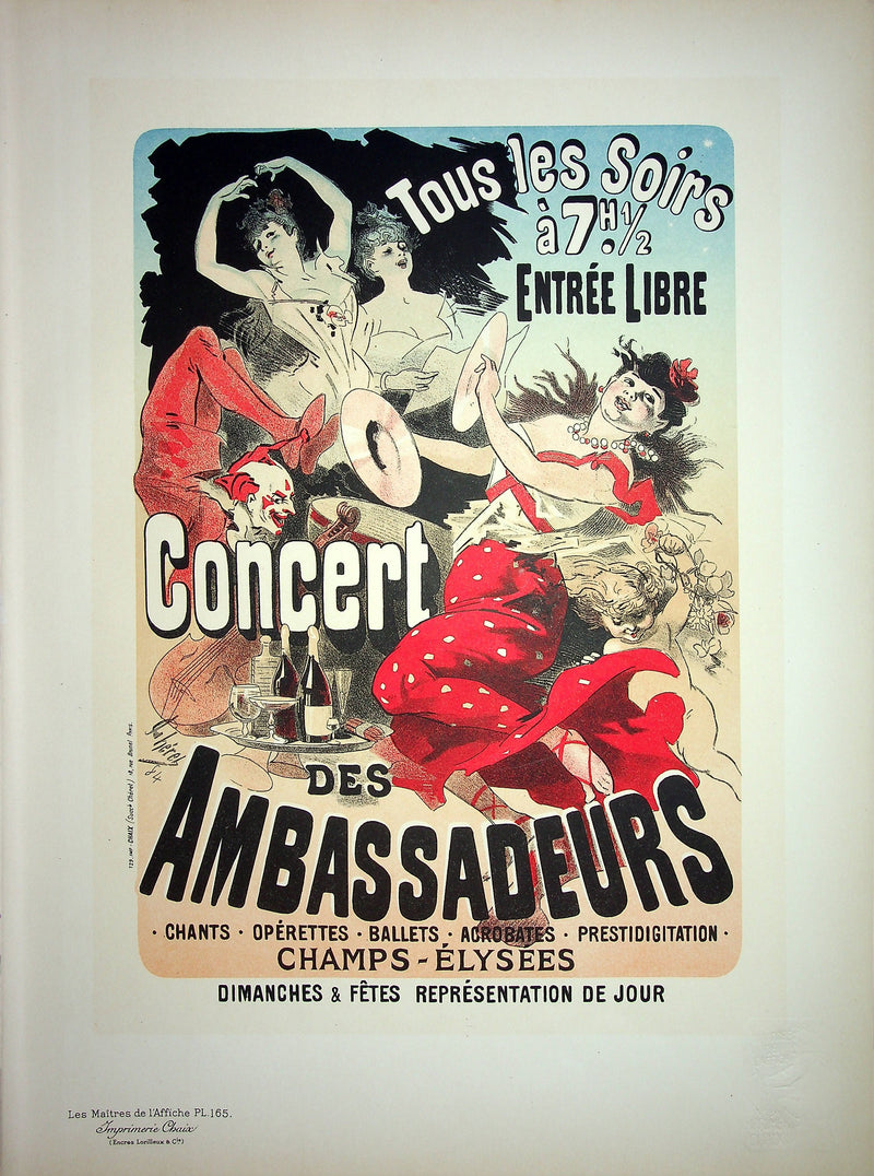 Jules CHERET : Concert des ambassadeurs, Lithographie originale signée