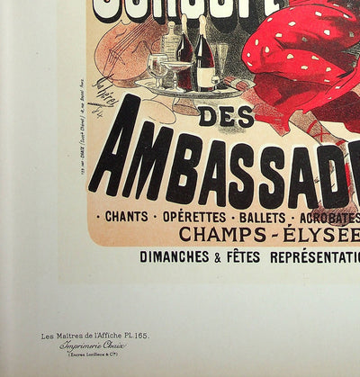 Jules CHERET : Concert des ambassadeurs, Lithographie originale signée