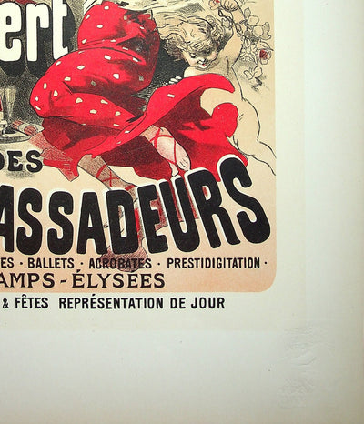 Jules CHERET : Concert des ambassadeurs, Lithographie originale signée