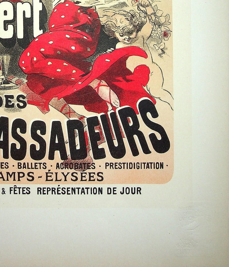 Jules CHERET : Concert des ambassadeurs, Lithographie originale signée