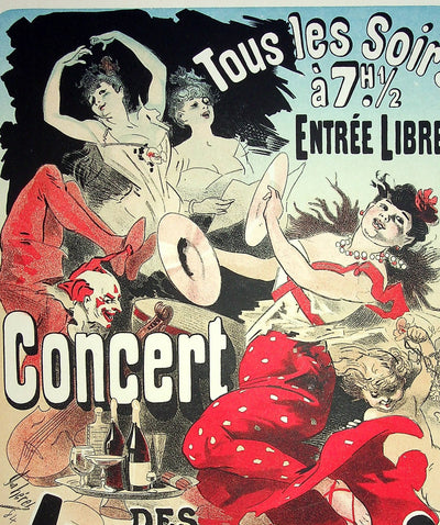 Jules CHERET : Concert des ambassadeurs, Lithographie originale signée