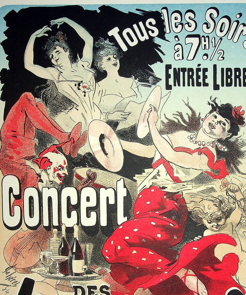 Jules CHERET : Concert des ambassadeurs, Lithographie originale signée