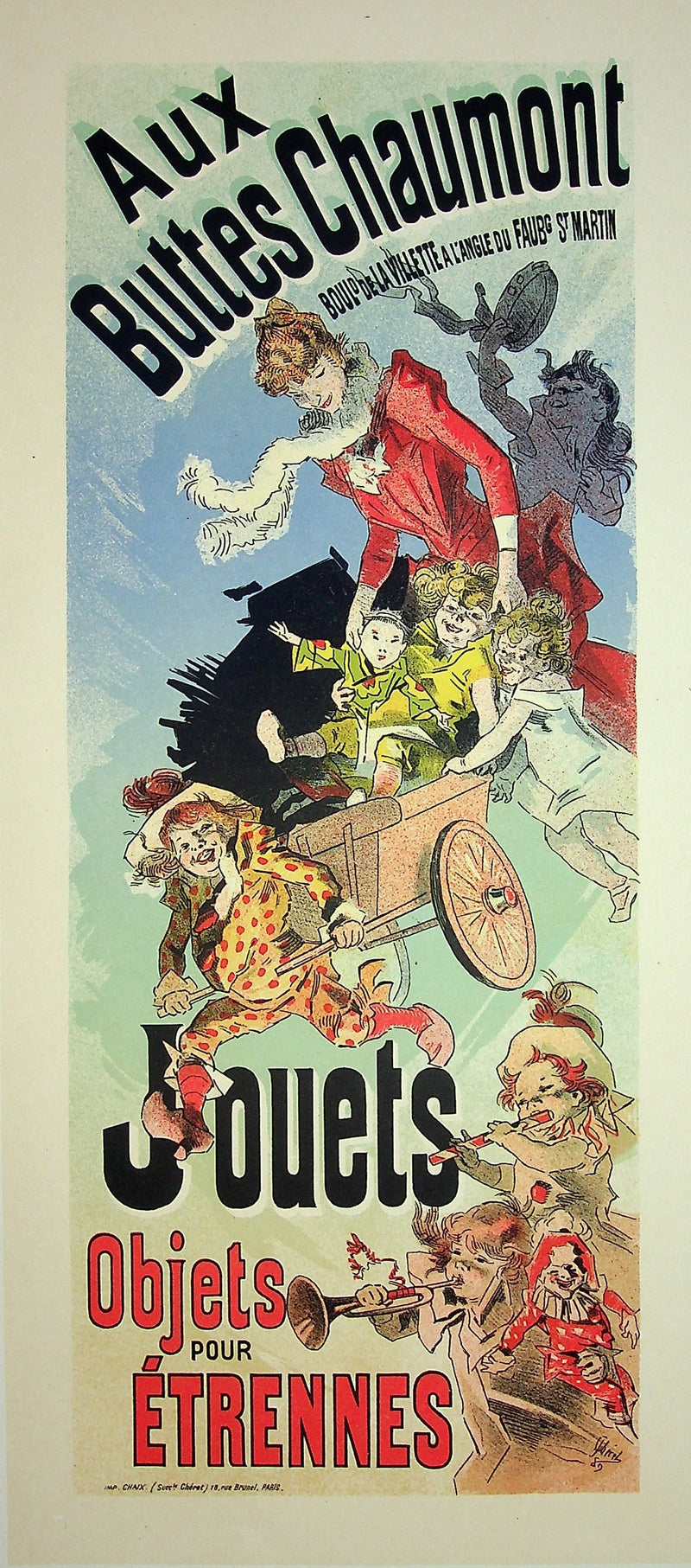 Jules CHERET : La parade des jouets, Lithographie originale signée
