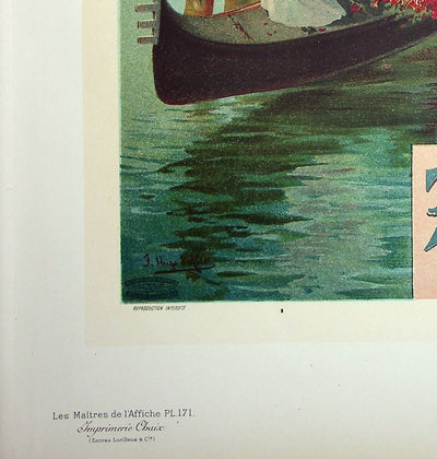 Hugo D'ALESI : Venise, la gondole fleurie, Lithographie originale signée