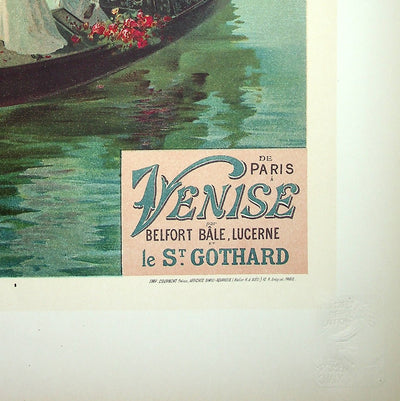 Hugo D'ALESI : Venise, la gondole fleurie, Lithographie originale signée